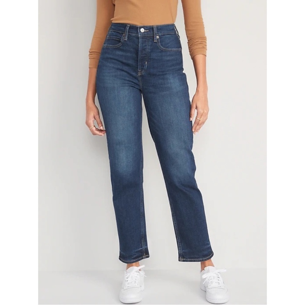 NWT Extra High-Waisted‎ Button-Fly Sky-Hi Straight Jeans for Women - Picture 2 of 4